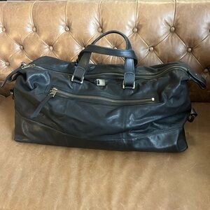 John Varvatos Black Leather Duffle Bag MSRP: $1498